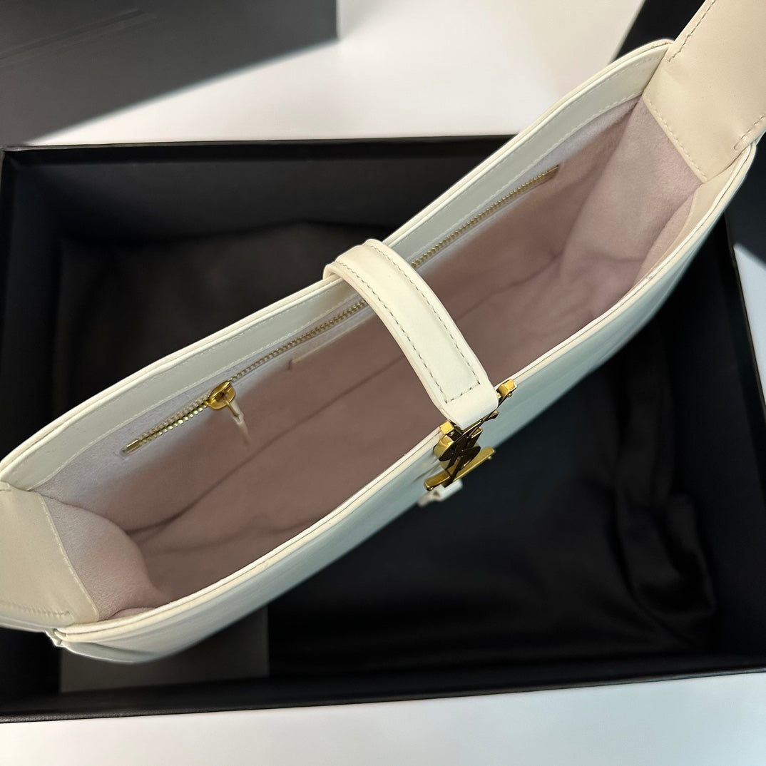 Luxury Saint Laurent Le 5 a 7 24 White Lambskin Ghw