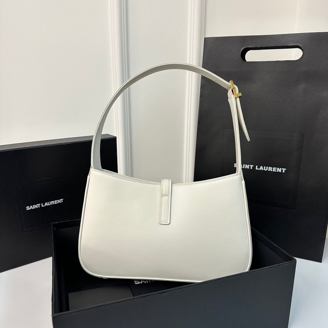 Luxury Saint Laurent Le 5 a 7 24 White Lambskin Ghw