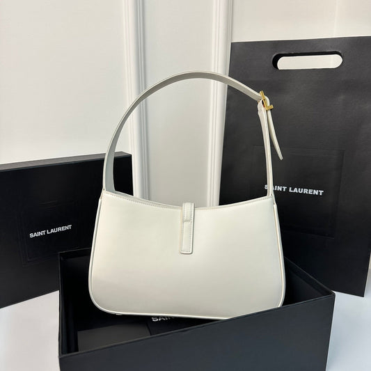 Luxury Saint Laurent Le 5 a 7 24 White Lambskin Ghw