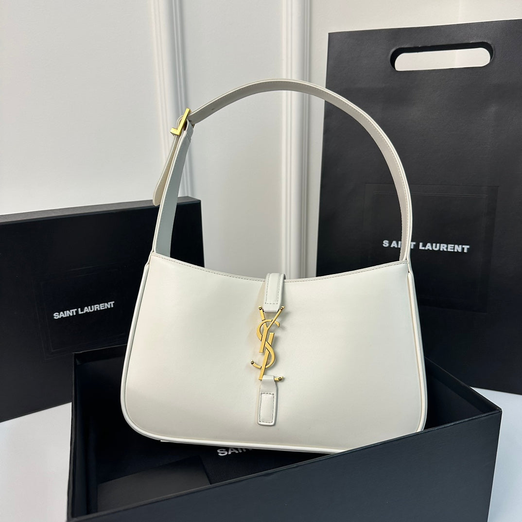 Luxury Saint Laurent Le 5 a 7 24 White Lambskin Ghw