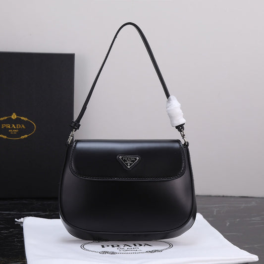 Luxury Prada23 BAG IN BLACK CALFSKIN SILVER HARDWARE
