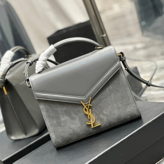 Luxury Saint Laurent CASSANDRA 24.5 BLACK SUEDE CALFSKIN