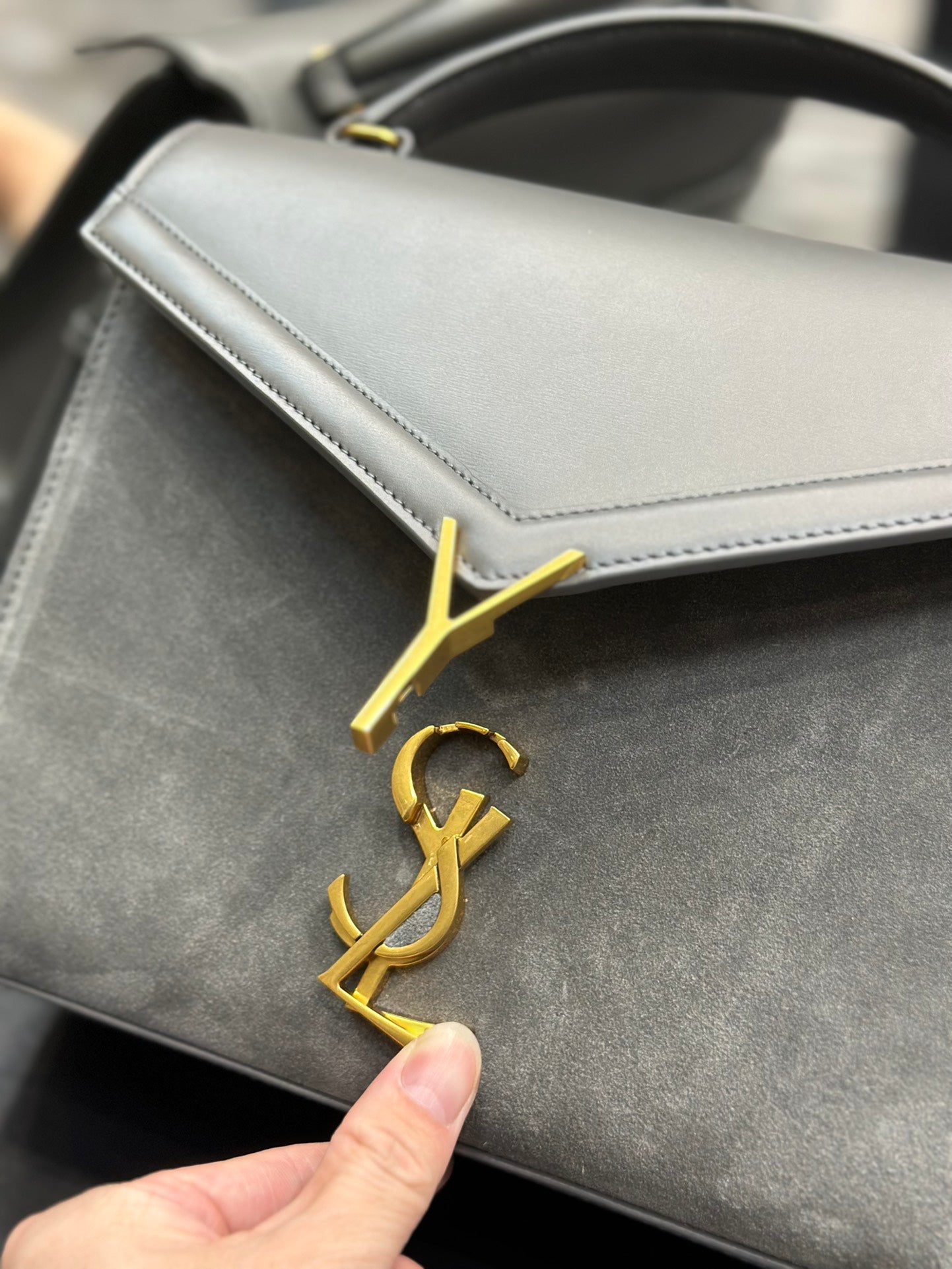 Luxury Saint Laurent CASSANDRA 24.5 BLACK SUEDE CALFSKIN