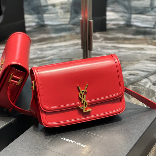 Luxury Saint Laurent SOLFERINO MEDIUM 23 RED CALFSKIN GOLD HARDWARE