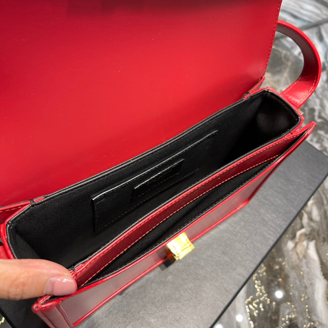Luxury Saint Laurent SOLFERINO MEDIUM 23 RED CALFSKIN GOLD HARDWARE
