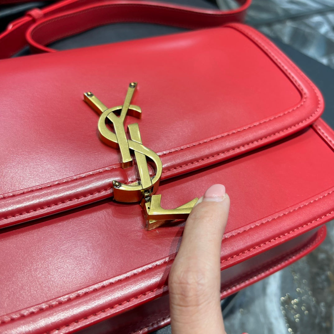 Luxury Saint Laurent SOLFERINO MEDIUM 23 RED CALFSKIN GOLD HARDWARE