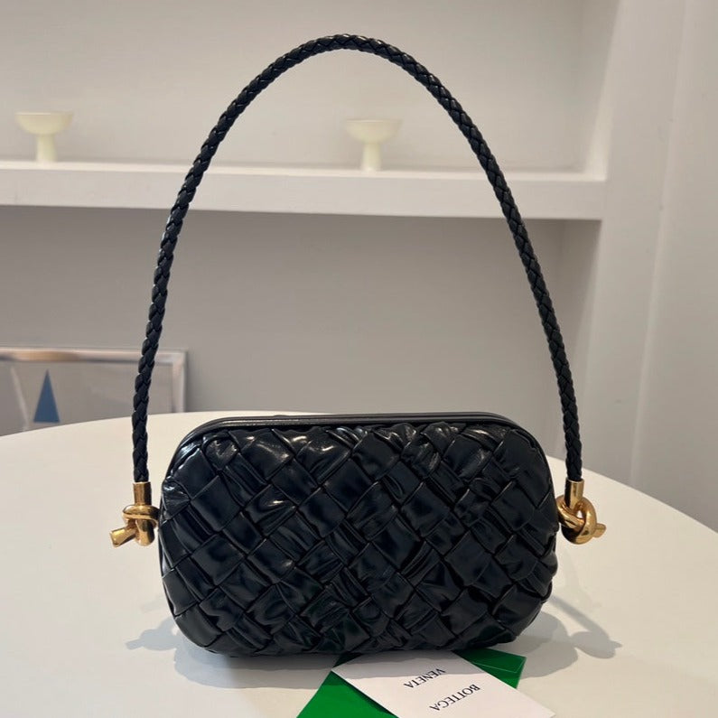 Luxury Bottega Veneta KNOT 20 IN BLACK LAMBSKIN WITH CHAIN