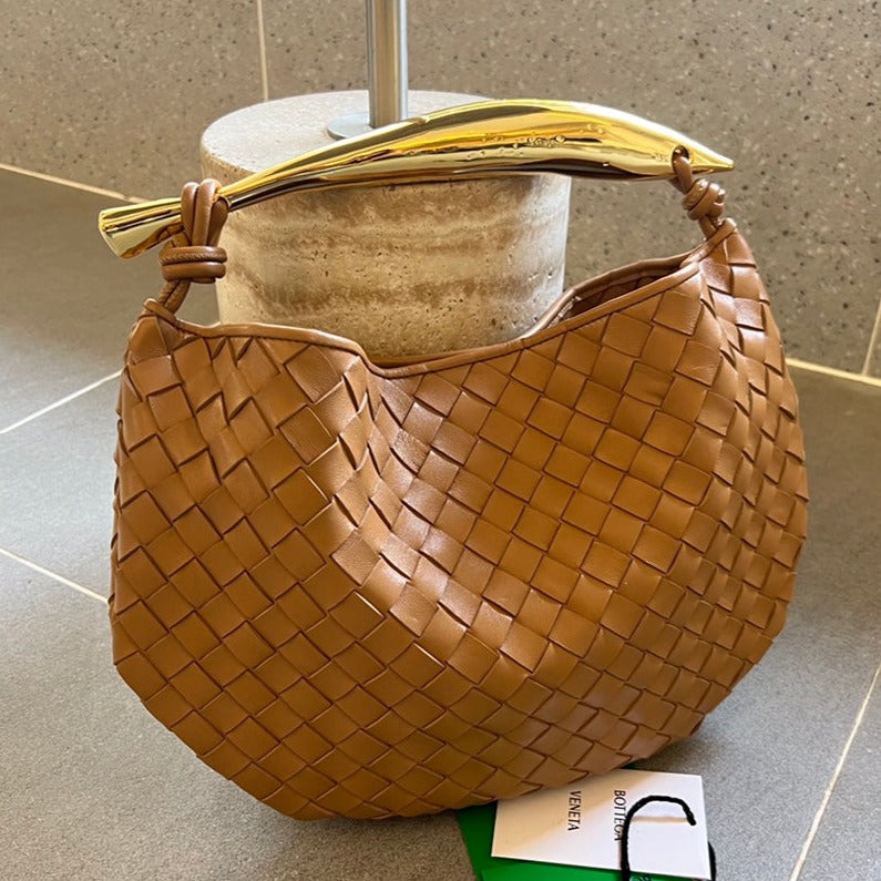 Luxury Bottega Veneta SARDINE 33 WITH CHAIN IN TAWNY BROWN LAMBSKIN