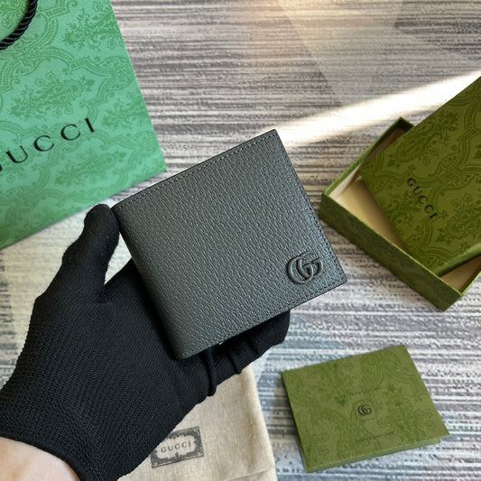 Luxury Gucci GG MARMONT 11 BIFOLD WALLET IN PENTER GREY CALFSKIN