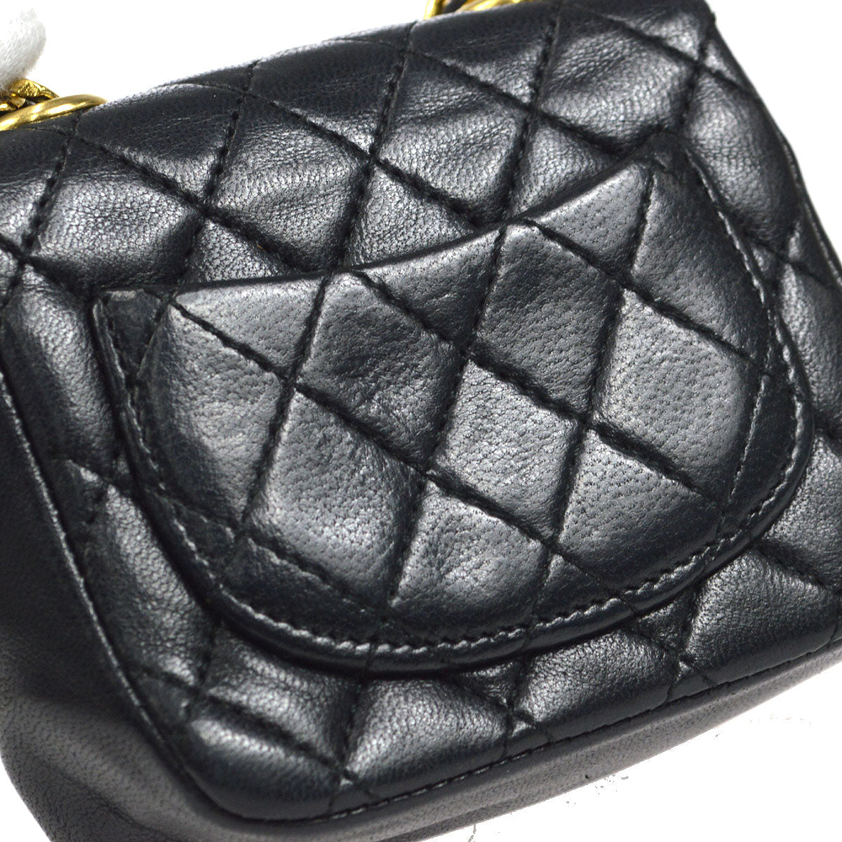CHANEL Classic Flap Micro Bum Belt Bag Gold Chain Black Lambskin 25543