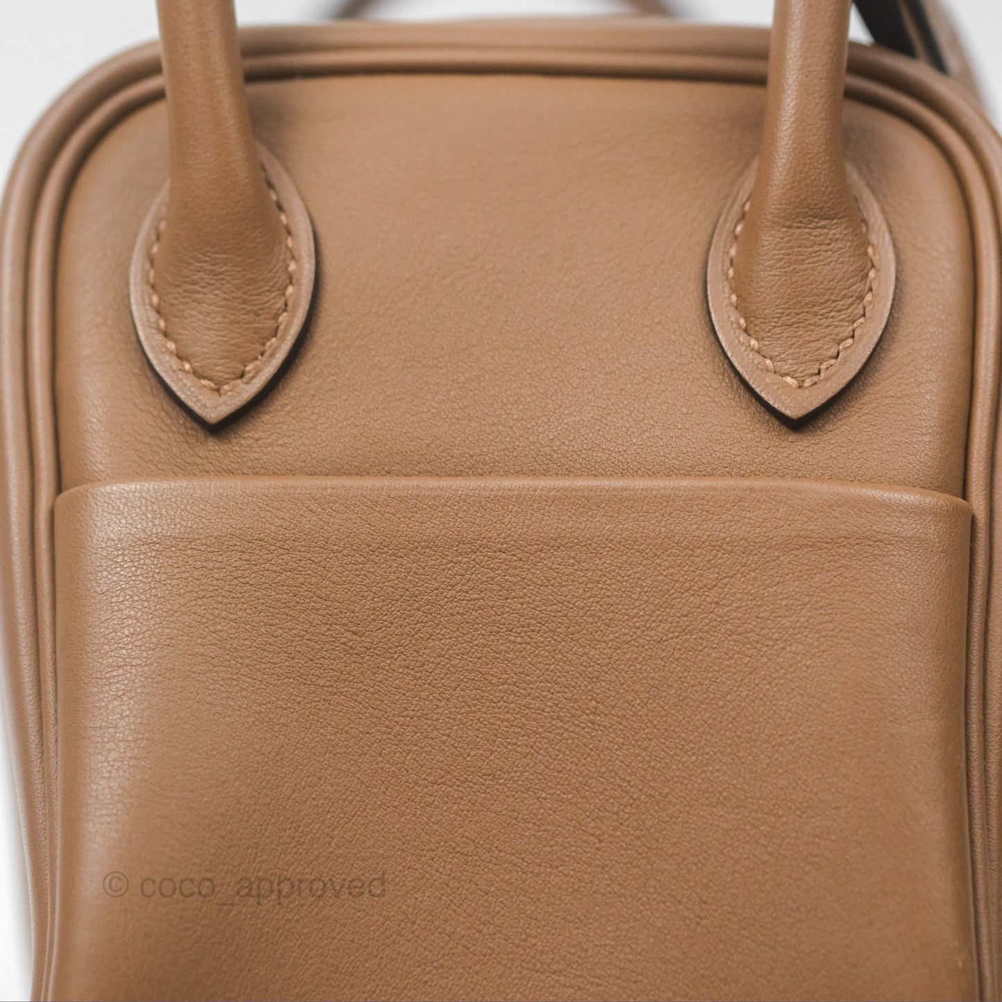 Hermès Mini Lindy 20 Verso Swift Alezan 3G / Biscuit 48 Palladium Hardware