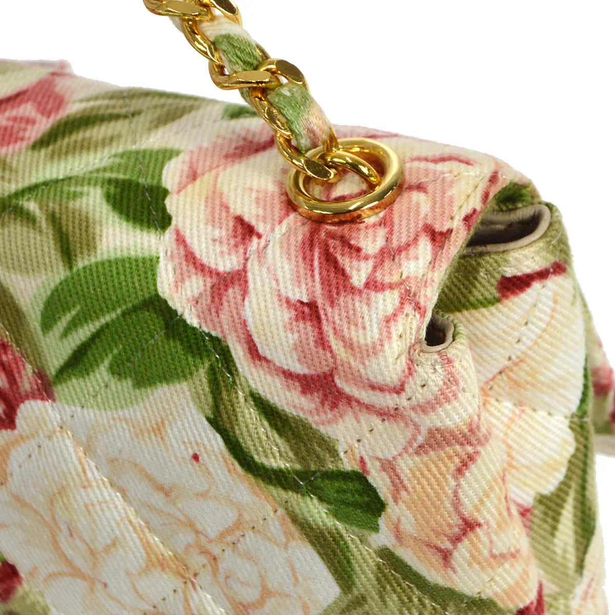 CHANEL 1997-1999 Camellia Flap Shoulder Bag 56466