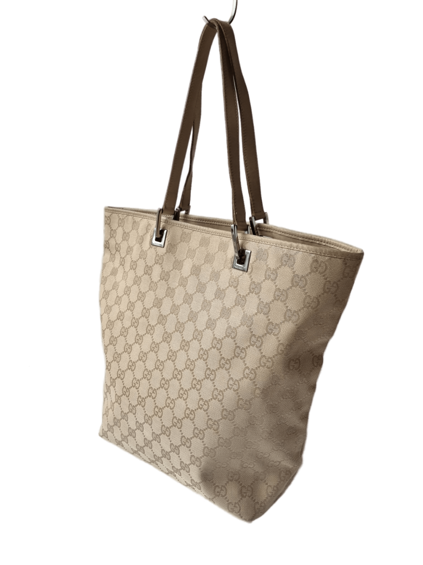 Luxury Gucci Beige Jacquard Tote