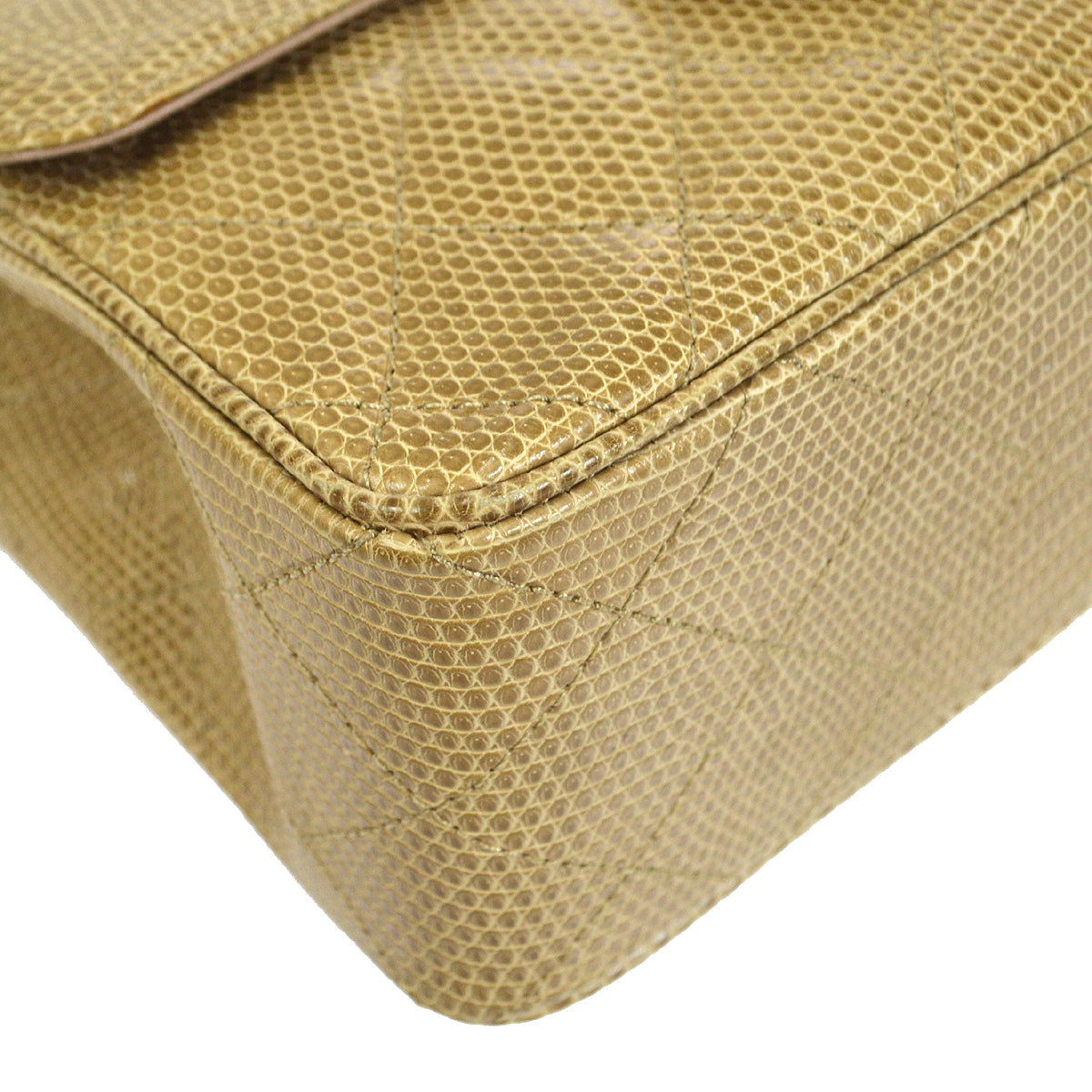 CHANEL 1991-1994 Classic Square Flap Mini Beige Lizard 47683