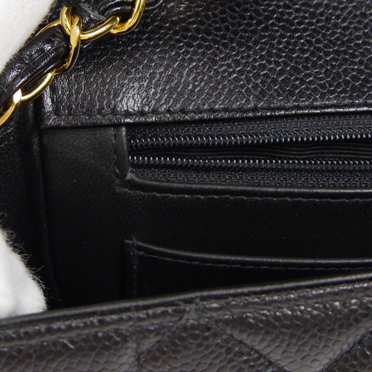 CHANEL 1994-1996 Tall Diana Flap Medium Black Caviar 17140