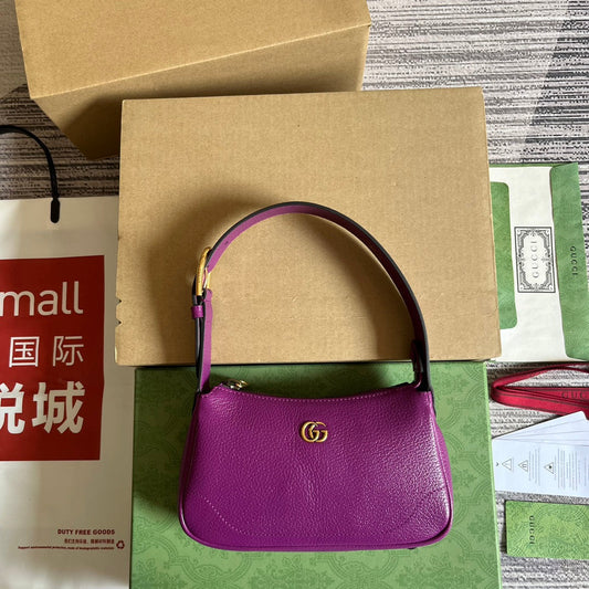 Luxury Gucci APHRODITE MINI 21 SHOULDER BAG IN VIOLET PURPLE CALFSKIN