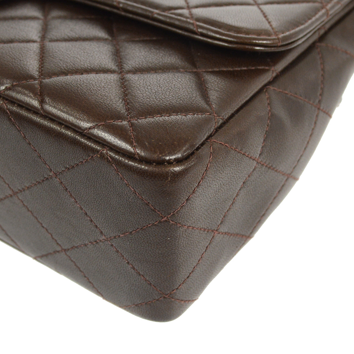 CHANEL Classic Single Flap 2 in 1 Handbag Set Brown Lambskin 24809