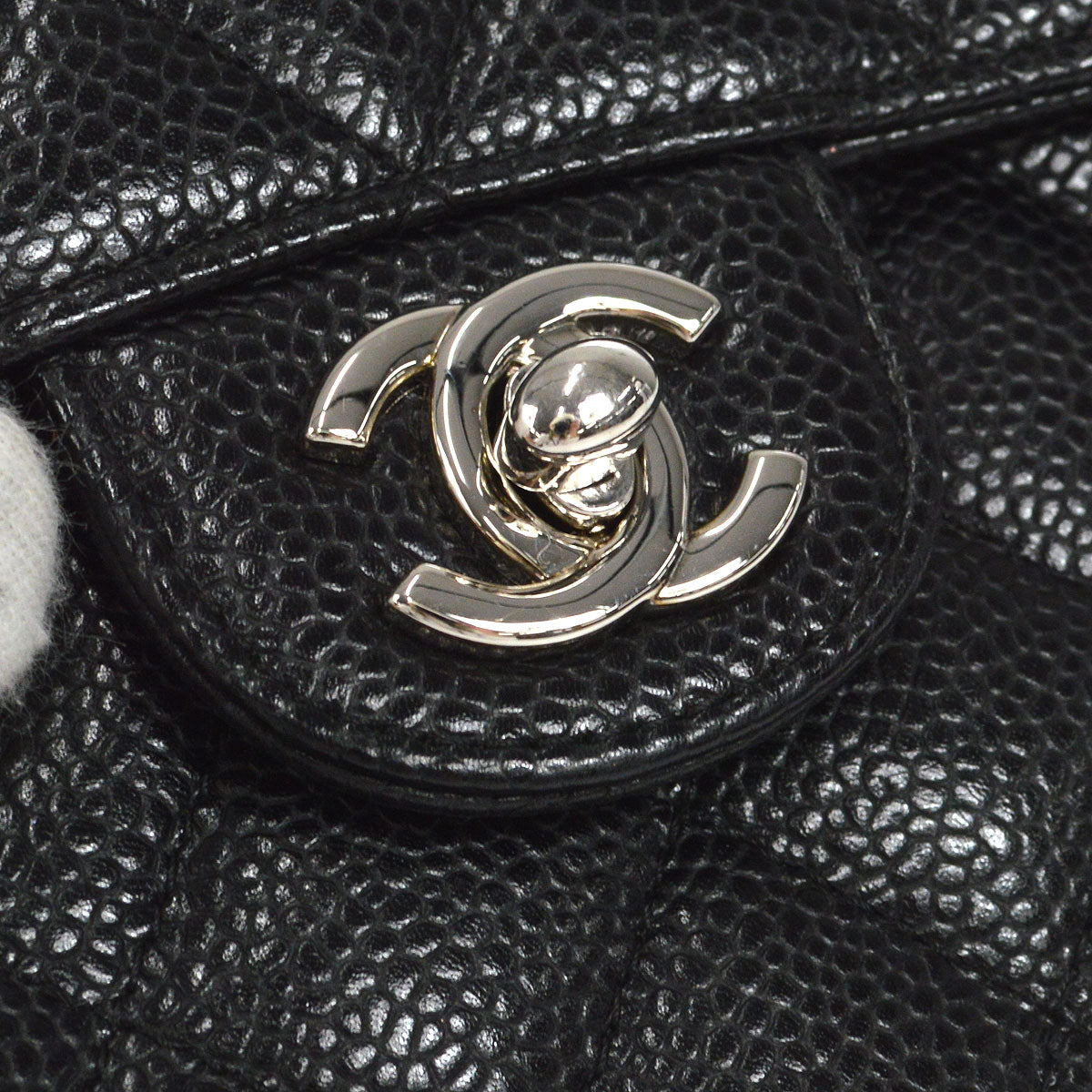 CHANEL Classic Flap Mini Square Chain Shoulder Bag Black Caviar 58017