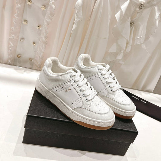 Luxury Saint Laurent SL SL/61 SNEAKERS WHITE PERFORATED CALFSKIN