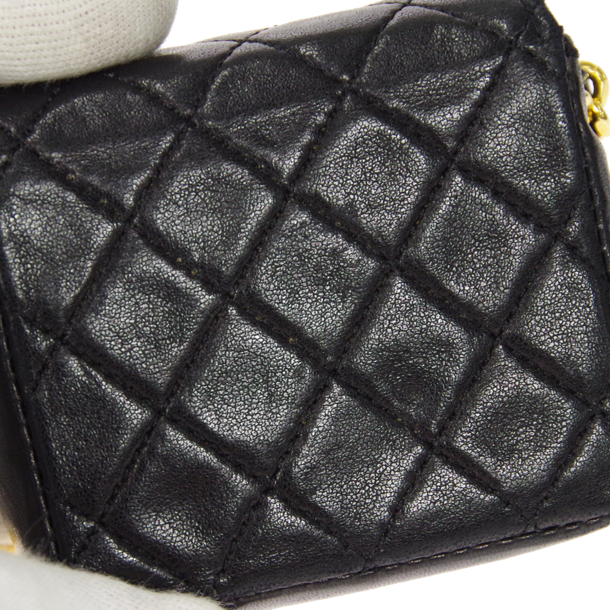 CHANEL Classic Flap Micro Shoulder Bag Black Lambskin 66439