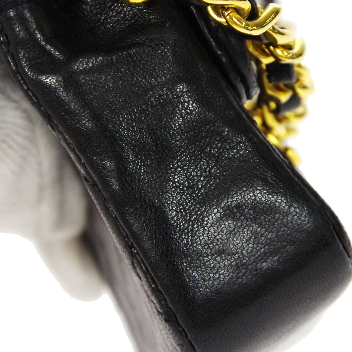 CHANEL Classic Flap Micro Shoulder Bag Black Lambskin 66439