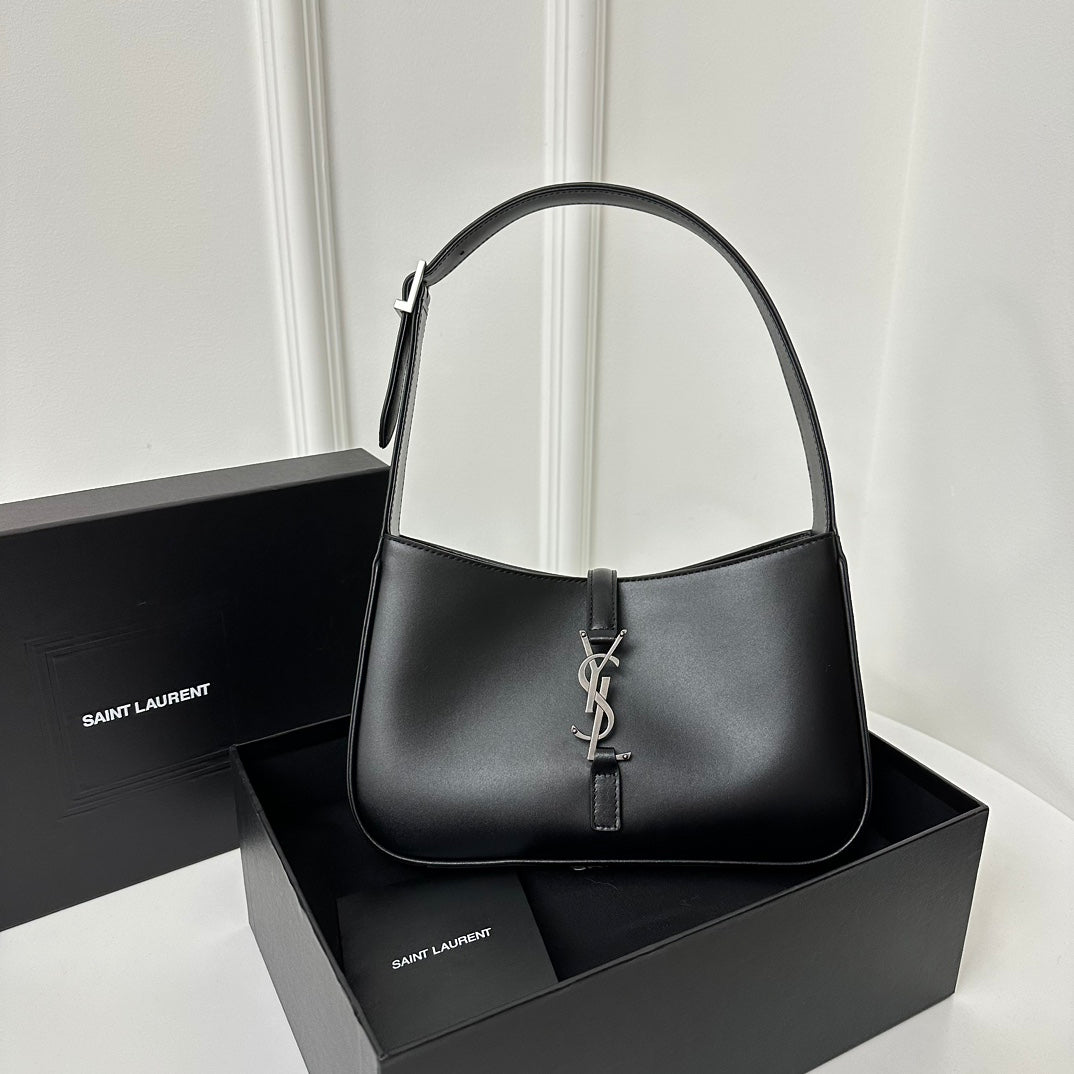 Luxury Saint Laurent Le 5 a 7 24 Black Lambskin Shw