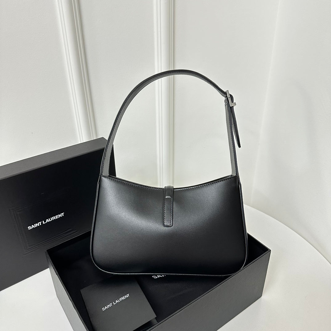 Luxury Saint Laurent Le 5 a 7 24 Black Lambskin Shw