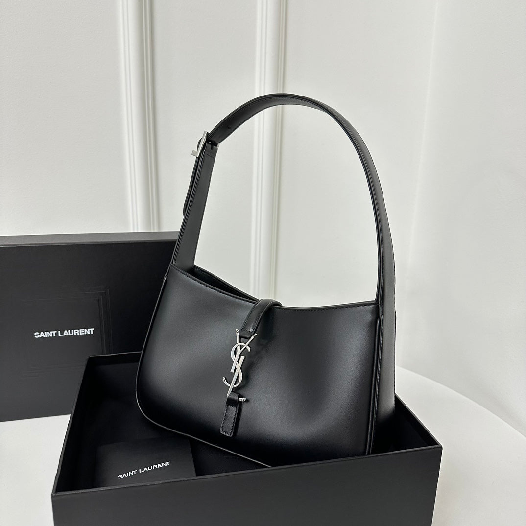 Luxury Saint Laurent Le 5 a 7 24 Black Lambskin Shw