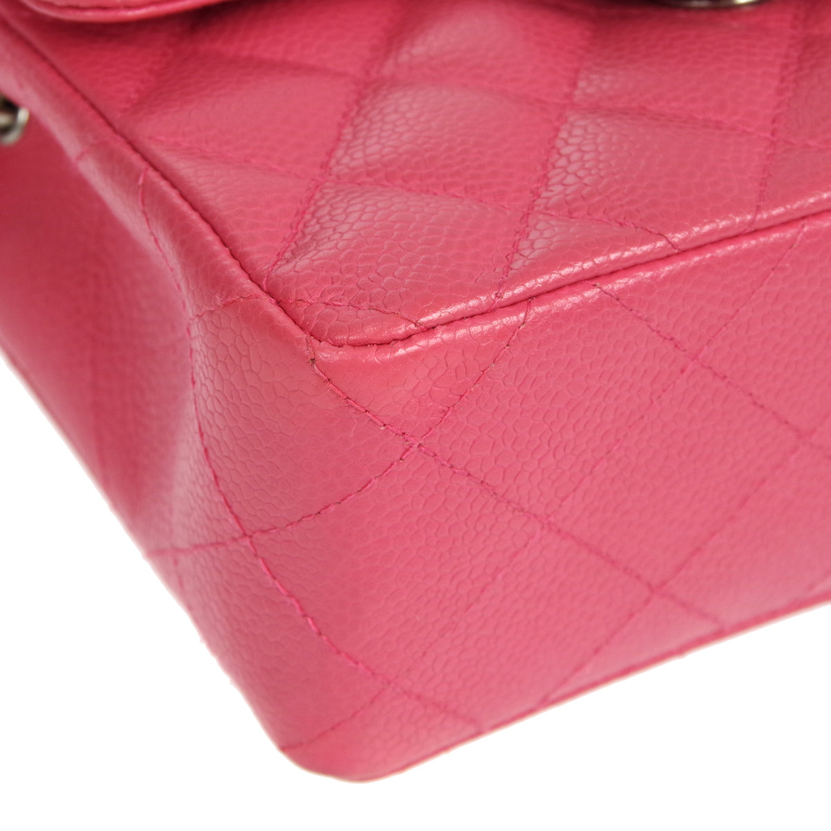 CHANEL * Classic Flap Mini Square Chain Shoulder Bag Pink Caviar 58123