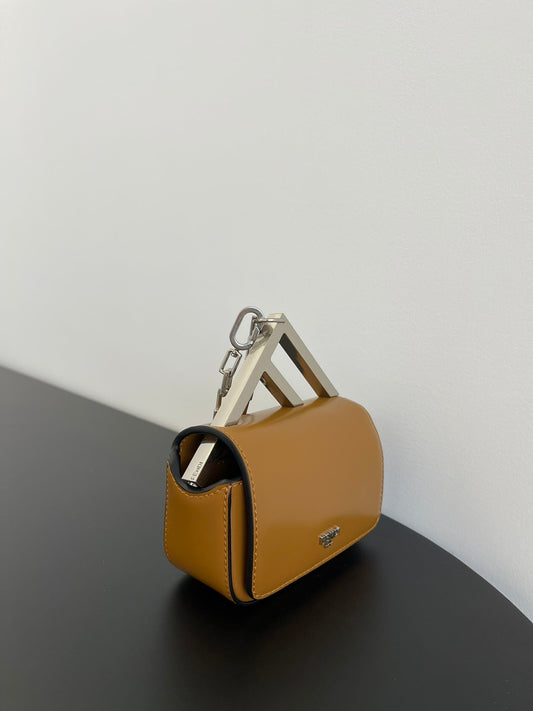Luxury FendiLuxury FendiMINI FIRST SIGHT 13 BAG IN COPPER BROWN CALFSKIN WITH SILVER HARDWARE