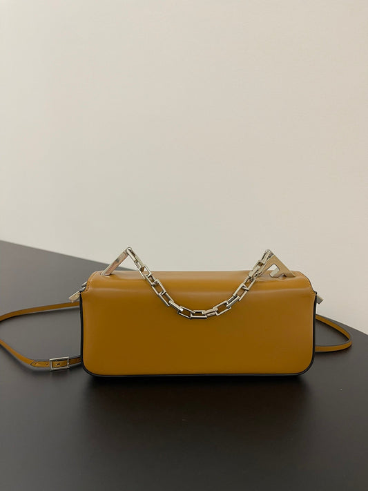 Luxury FendiLuxury FendiMINI FIRST SIGHT 23 BAG IN COPPER BROWN CALFSKIN WITH SILVER HARDWARE