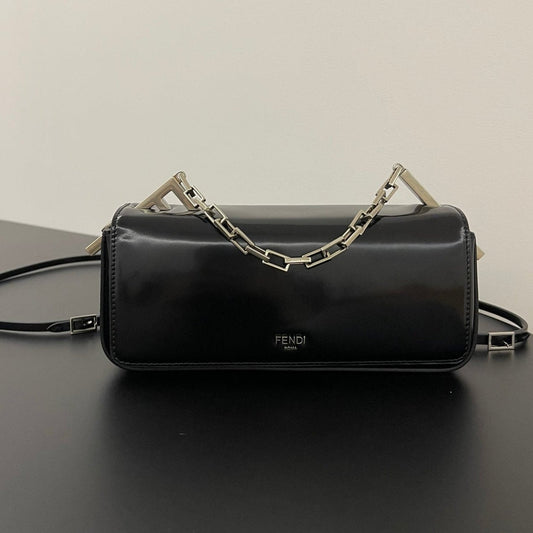 Luxury FendiLuxury FendiMINI FIRST SIGHT 23 BAG IN BLACK CALFSKIN WITH SILVER HARDWARE