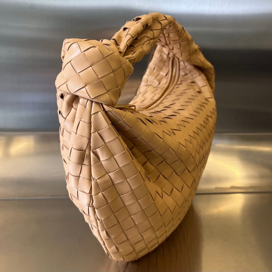 Luxury Bottega Veneta SMALL JODIE 48 GOLDEN BROWN CALFSKIN