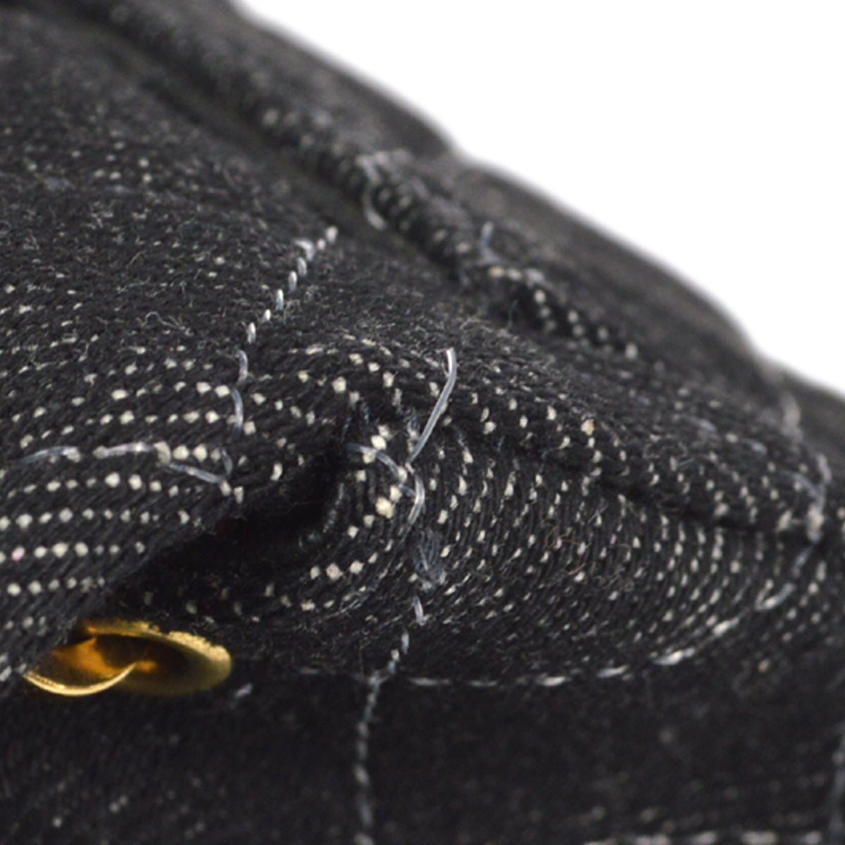 CHANEL 1997-1999 Classic Flap Mini Square 17 Black Denim 77473