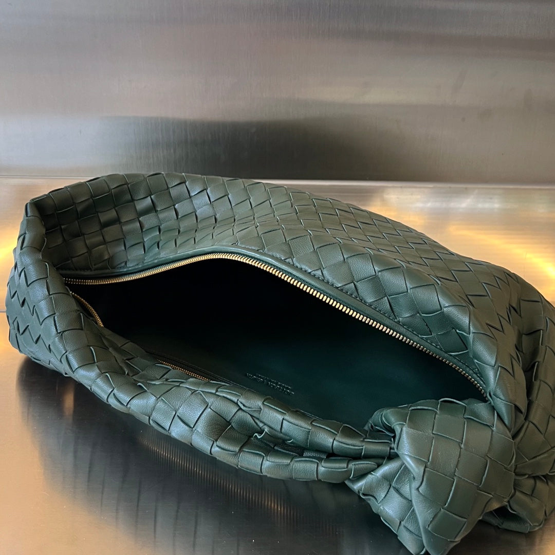 Luxury Bottega Veneta SMALL JODIE 48 DARK GREEN CALFSKIN