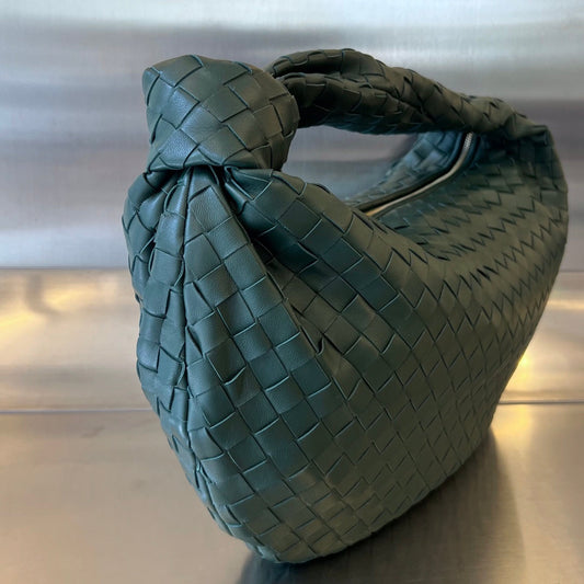 Luxury Bottega Veneta SMALL JODIE 48 DARK GREEN CALFSKIN