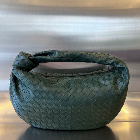 Luxury Bottega Veneta SMALL JODIE 48 DARK GREEN CALFSKIN