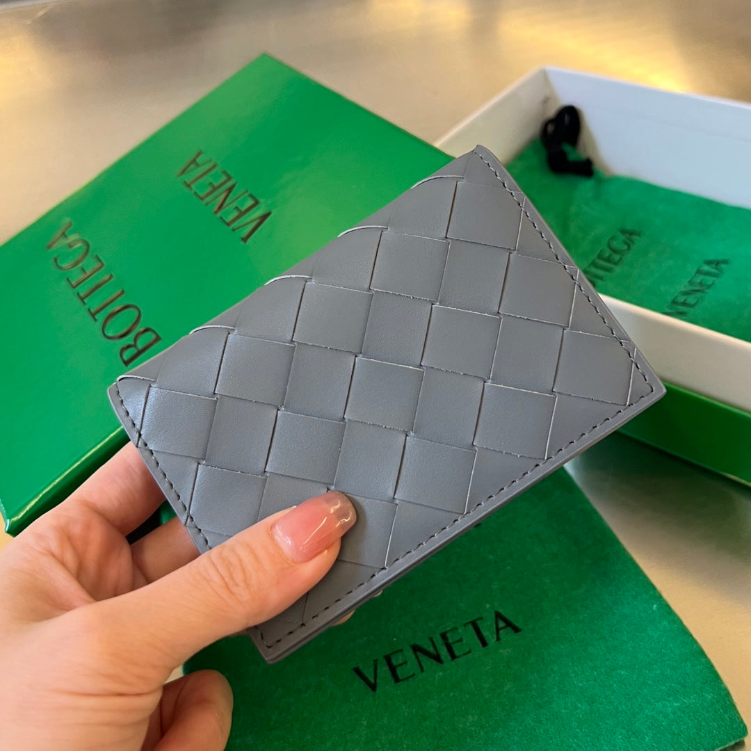 Luxury Bottega Veneta INTRECCIATO BUSINESS 11 GRAY CALFSKIN CARD CASE