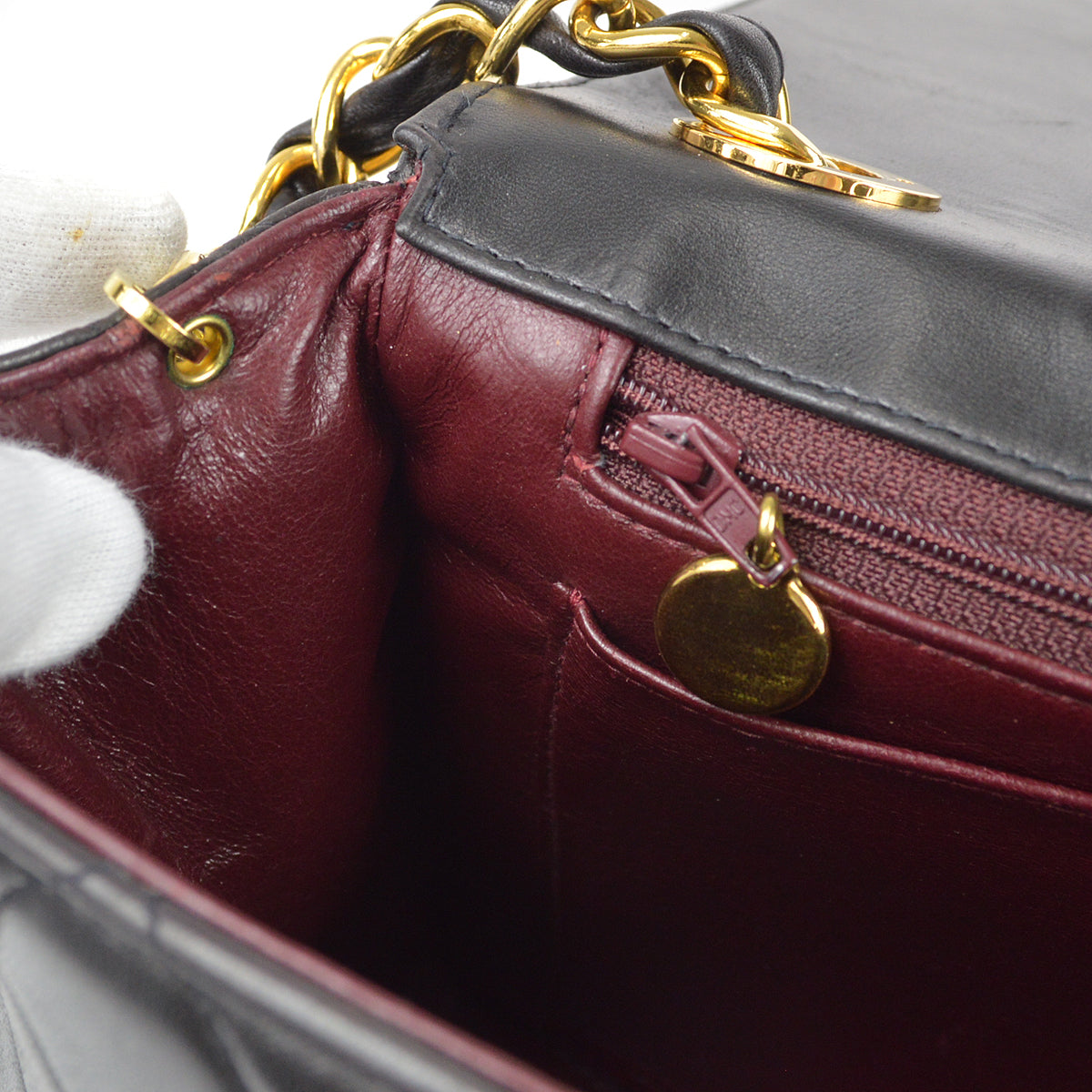 CHANEL 1994-1996 Big CC Straight Flap Medium Black Lambskin 56976