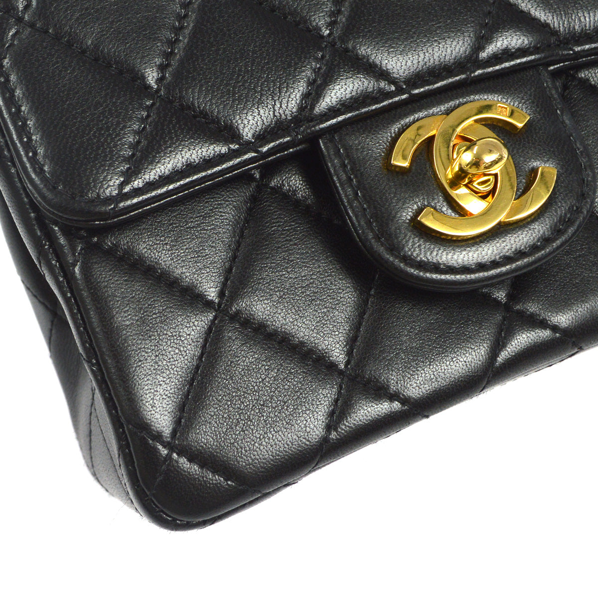 CHANEL Classic Flap Handbag Black Lambskin 76815