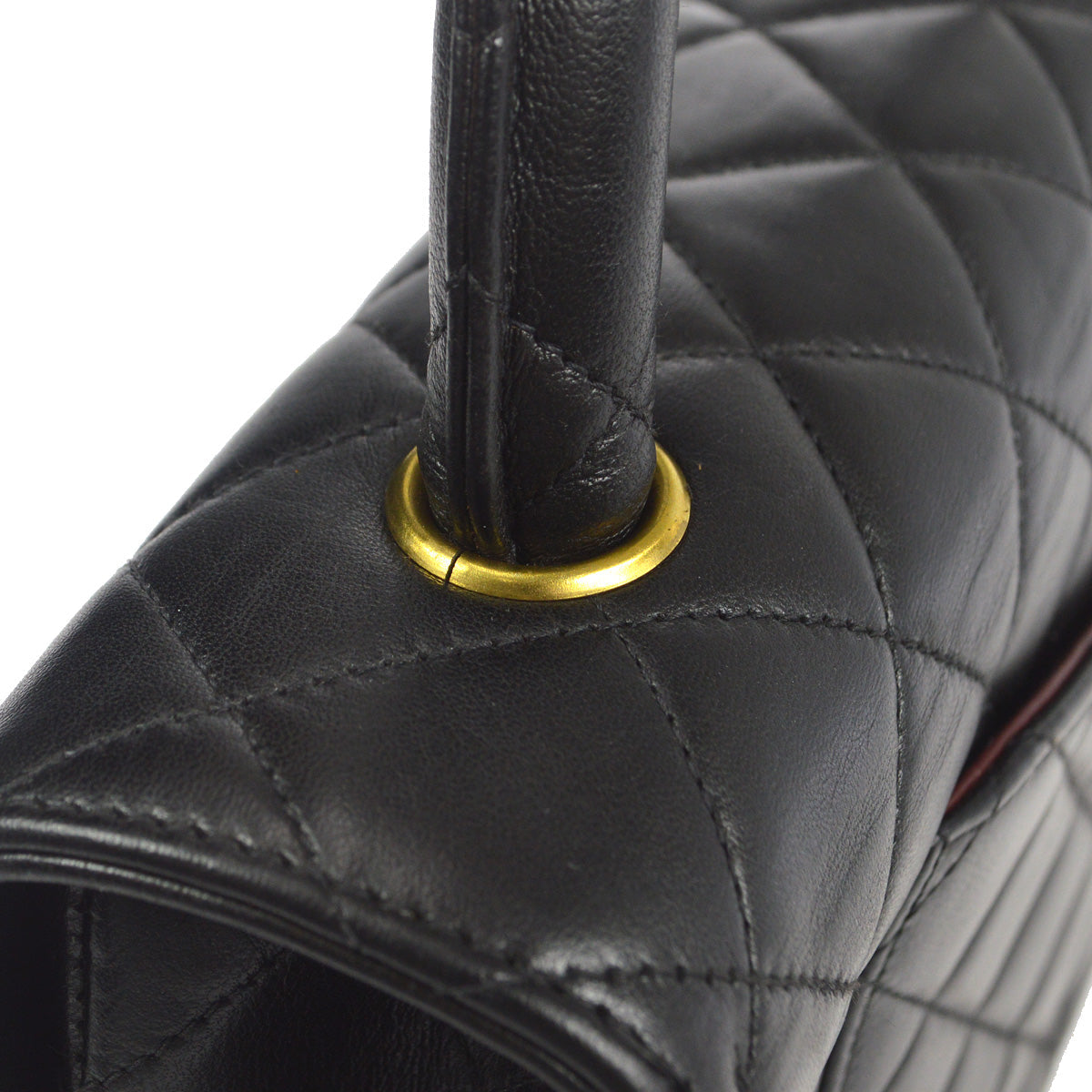 CHANEL 1996-1997 Classic Flap Handbag Medium Black Lambskin 76948