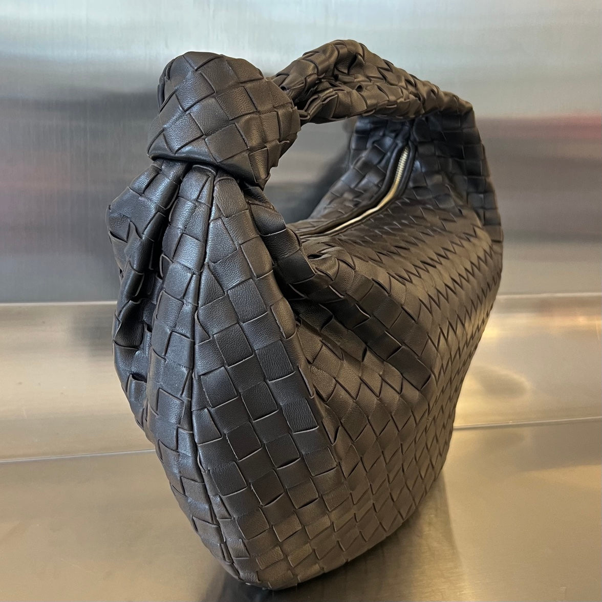 Luxury Bottega Veneta SMALL JODIE 48 BLACK CALFSKIN