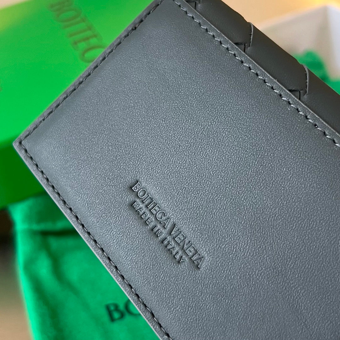 Luxury Bottega Veneta INTRECCIATO BUSINESS 11 BLACK CALFSKIN CARD CASE