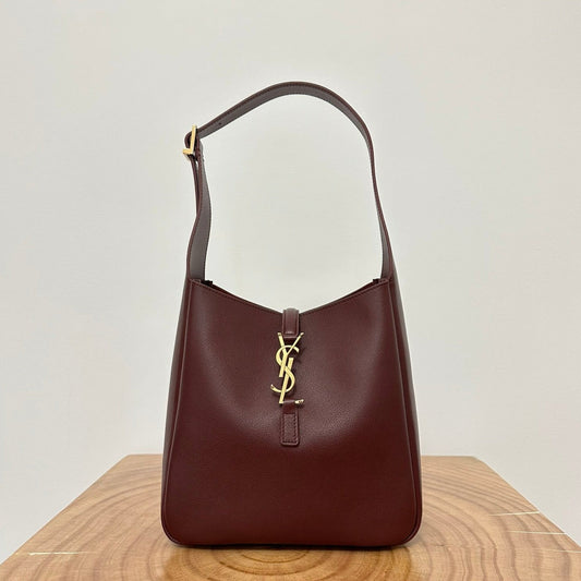 Luxury Saint Laurent le 5a7 small 23cm burgundy calfskin