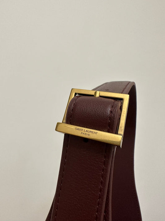 Luxury Saint Laurent le 5a7 small 23cm burgundy calfskin