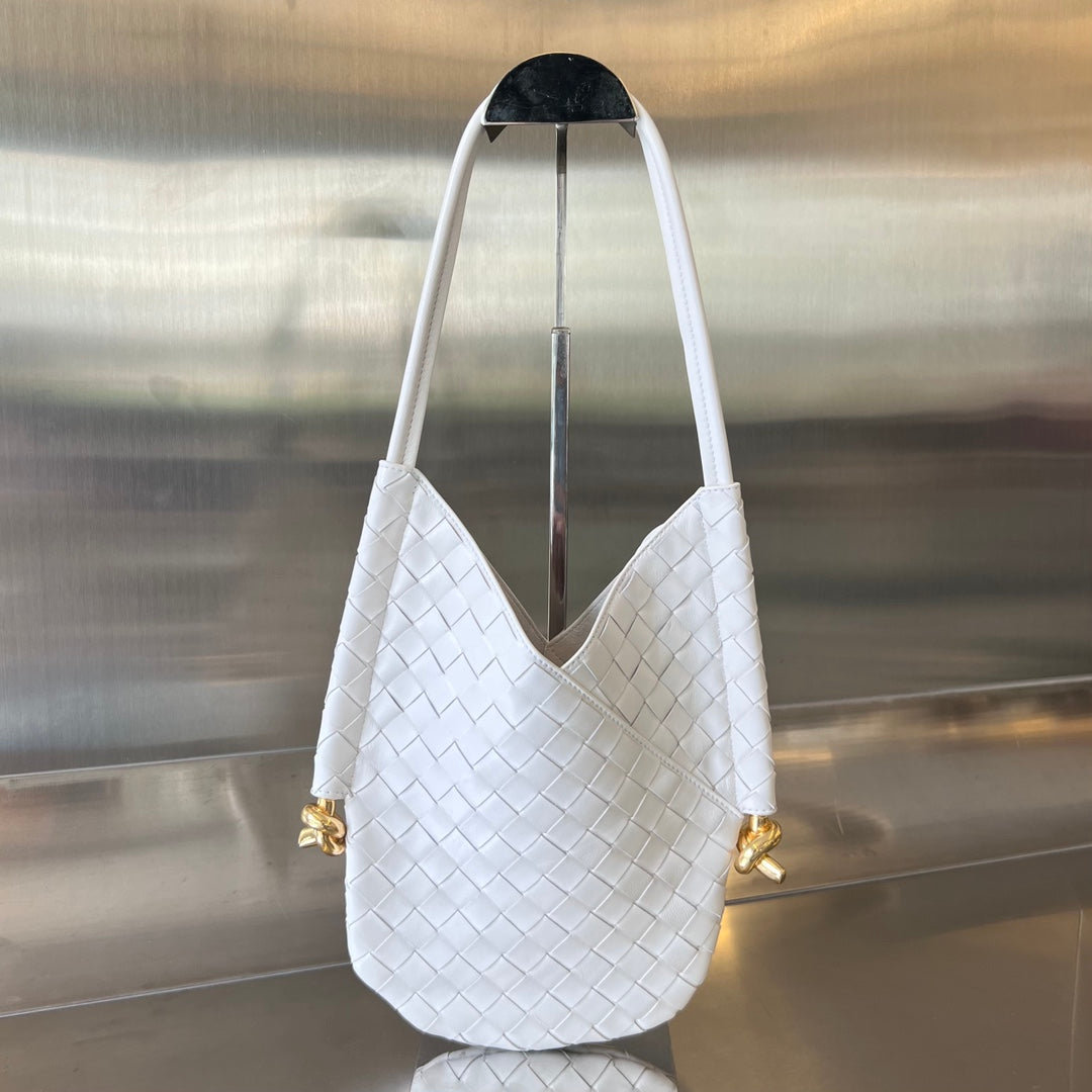 Luxury Bottega Veneta MINI SOLSTICE 30 WHITE LAMBSKIN