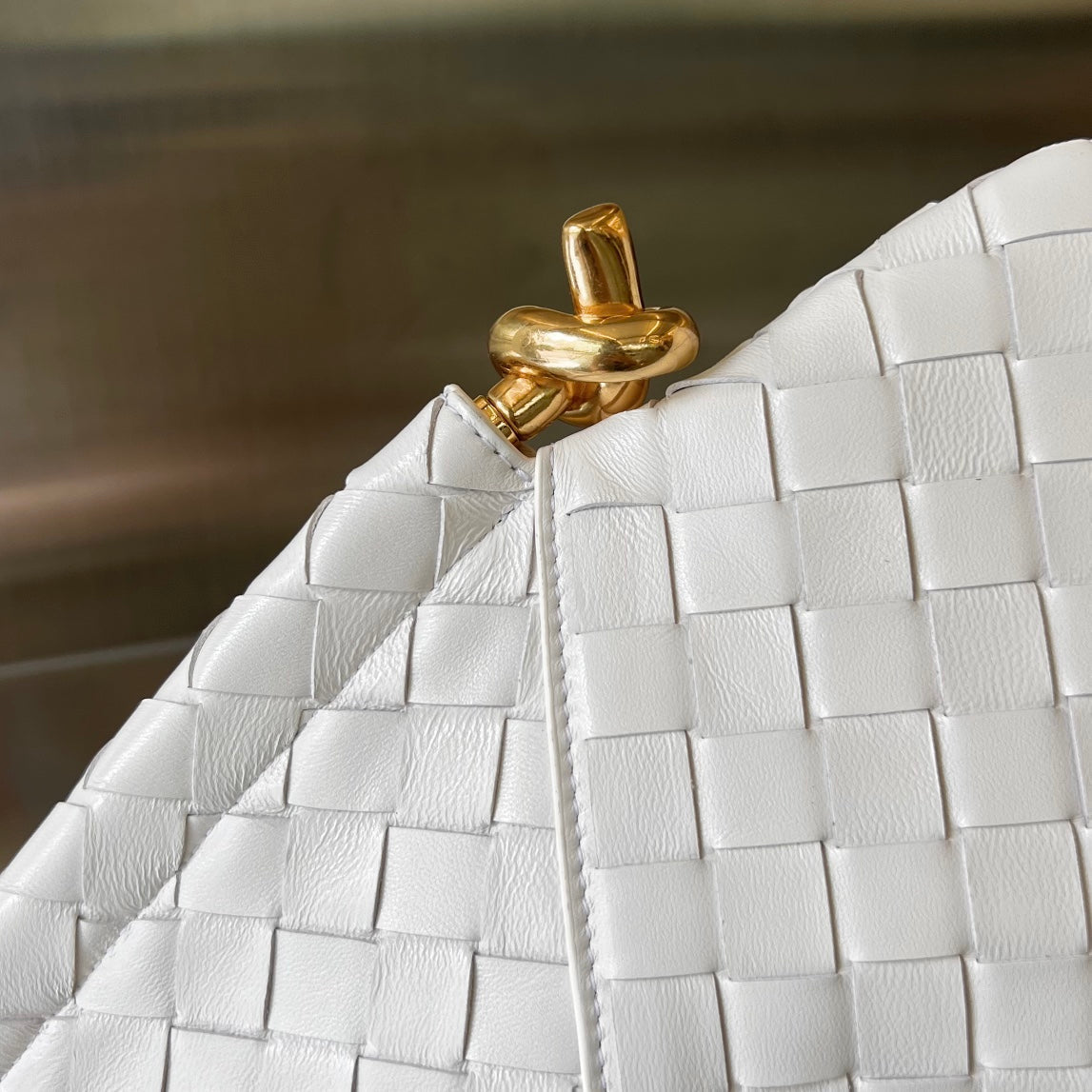Luxury Bottega Veneta MINI SOLSTICE 30 WHITE LAMBSKIN