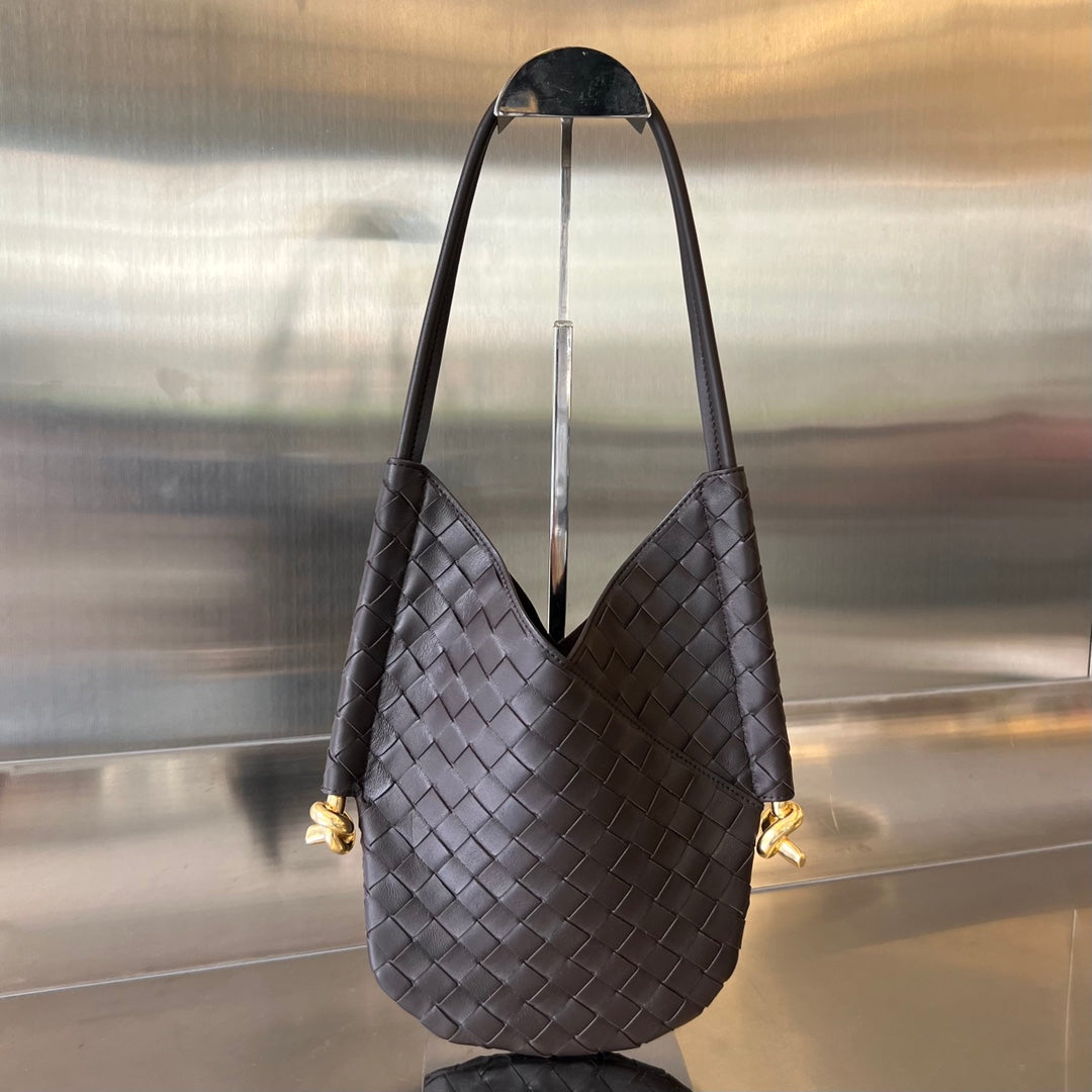 Luxury Bottega Veneta MINI SOLSTICE 30 CHOCOLATE LAMBSKIN