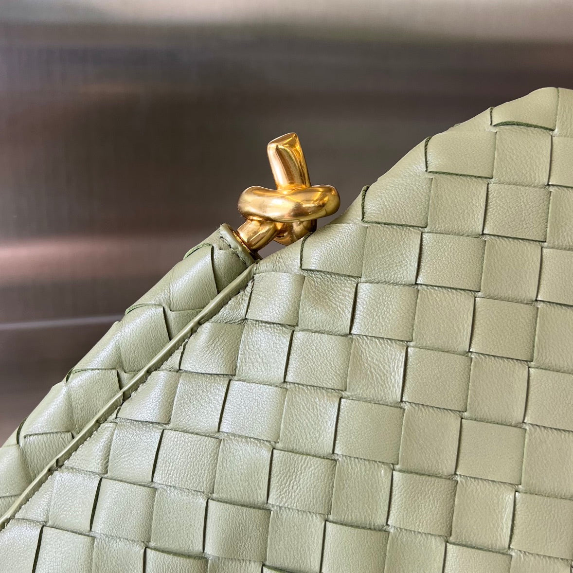 Luxury Bottega Veneta MINI SOLSTICE 30 SARDINE GREY LAMBSKIN