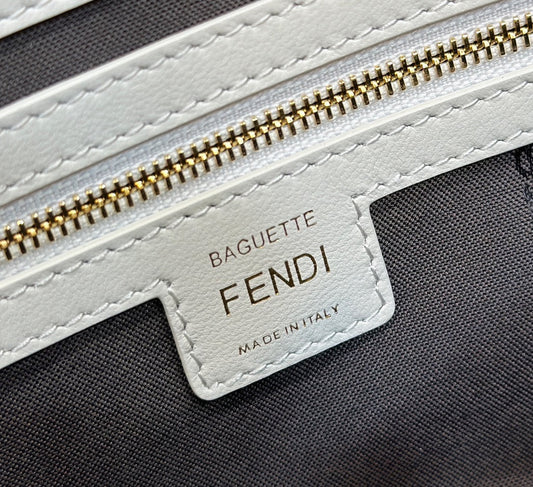 Luxury FendiBaguette 27cm Grey Lambskin Gold Hardware
